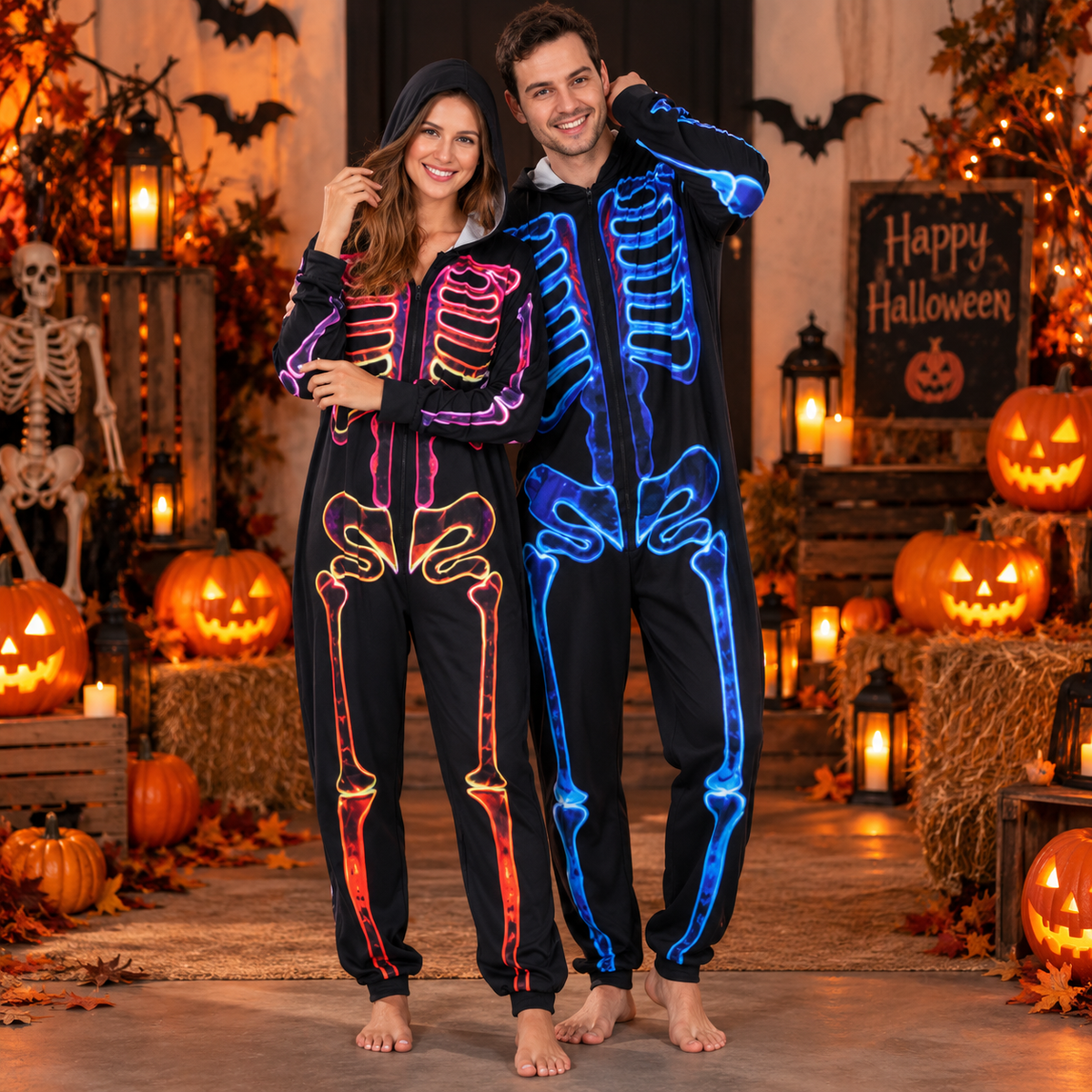 Count Midnight Skeleton Halloween Onesie | Unisex Pajamas
