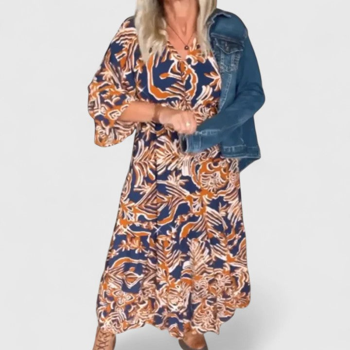 Women's Lightweight Printed A-Line Maxi Dress, view 5