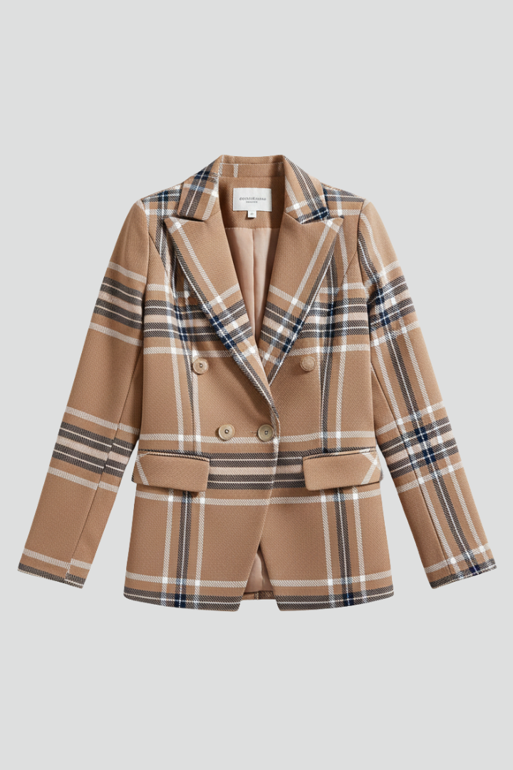 Women's Open Front Blazer, Textured Lapel Business Casual Work Jacket