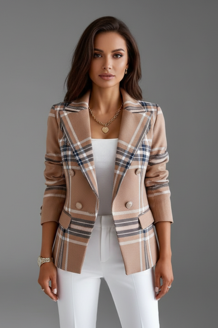 Women's Open Front Blazer, Textured Lapel Business Casual Work Jacket