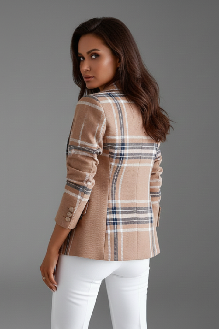 Women's Open Front Blazer, Textured Lapel Business Casual Work Jacket