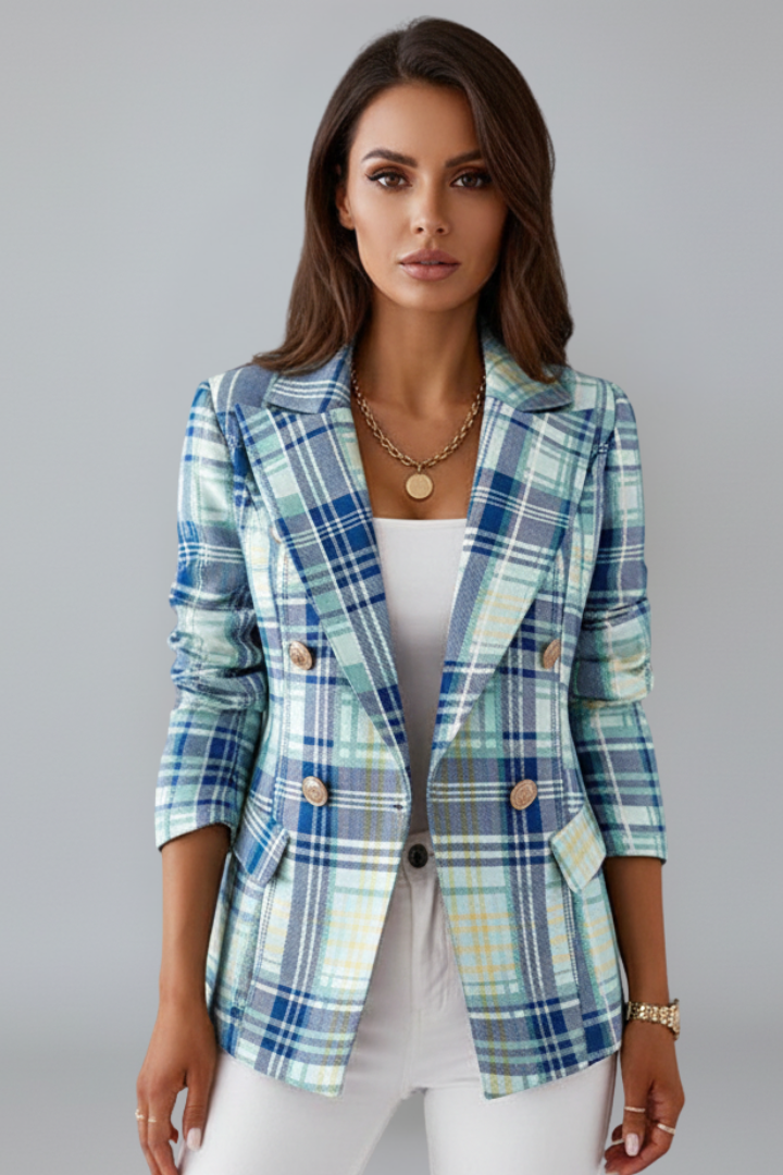 Women's Open Front Blazer, Textured Lapel Business Casual Work Jacket