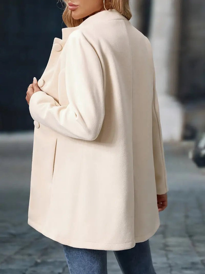 Women's Wool Coat, Mid Length Tailored Winter Overcoat