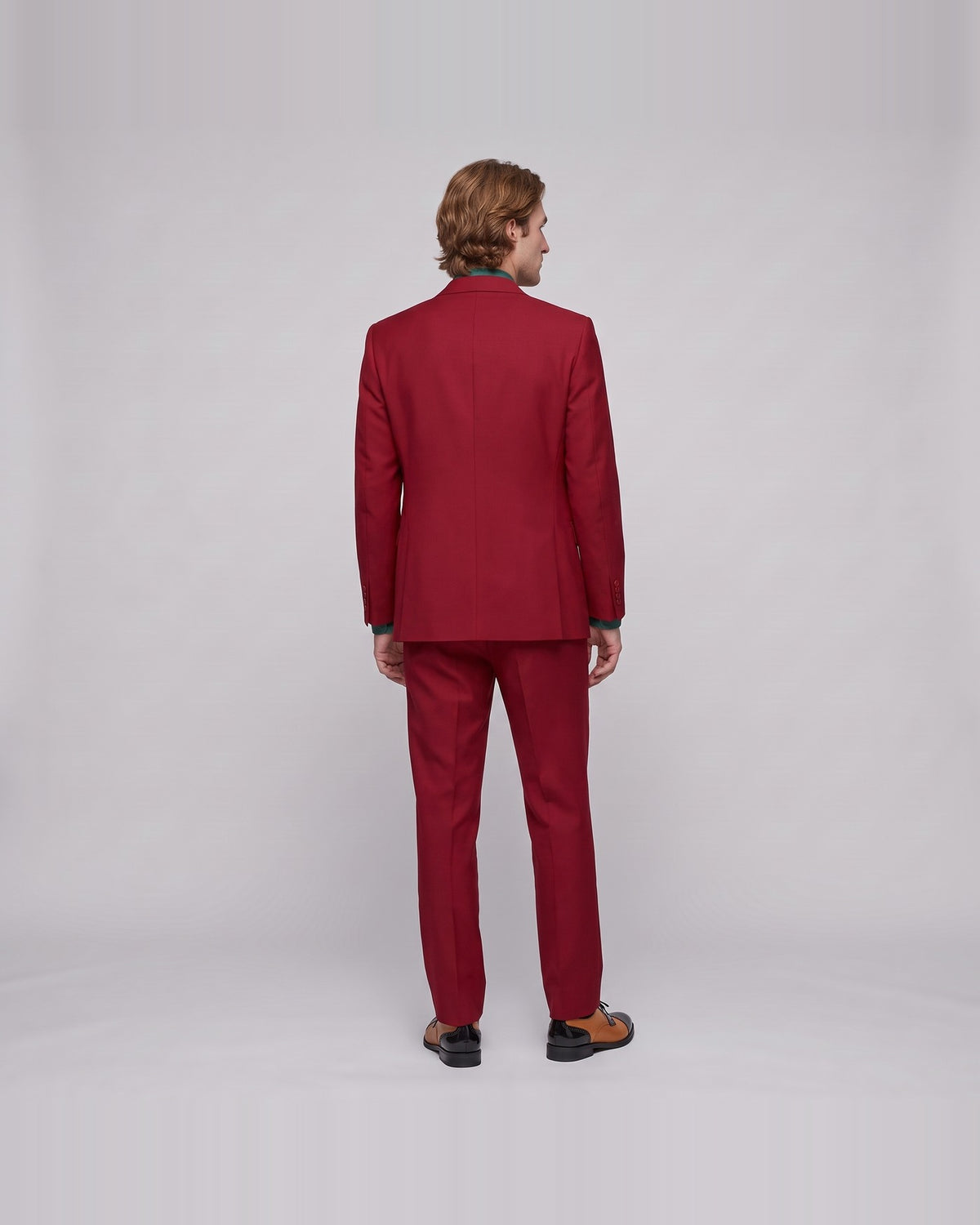 Women's red clown suit costume – back view