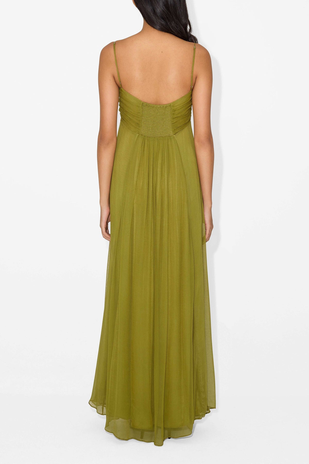 Women's Green Halter A-Line Maxi Dress, view 3