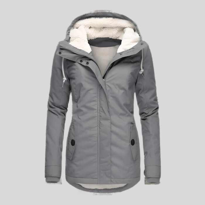 Women's Heavyweight Waterproof Hooded Winter Parka in Gray