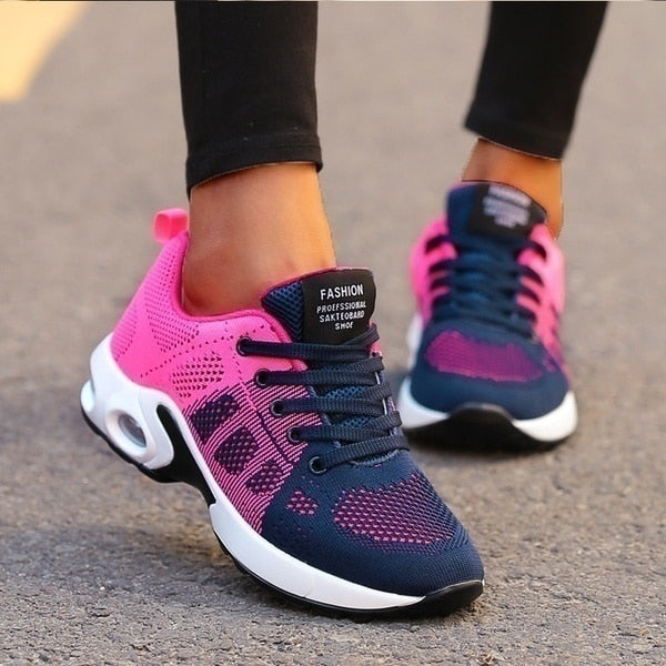Women's Walking Sneakers, Orthopedic Air Cushion Slip On Shoes