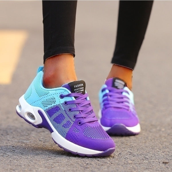 Women's Walking Sneakers, Orthopedic Air Cushion Slip On Shoes