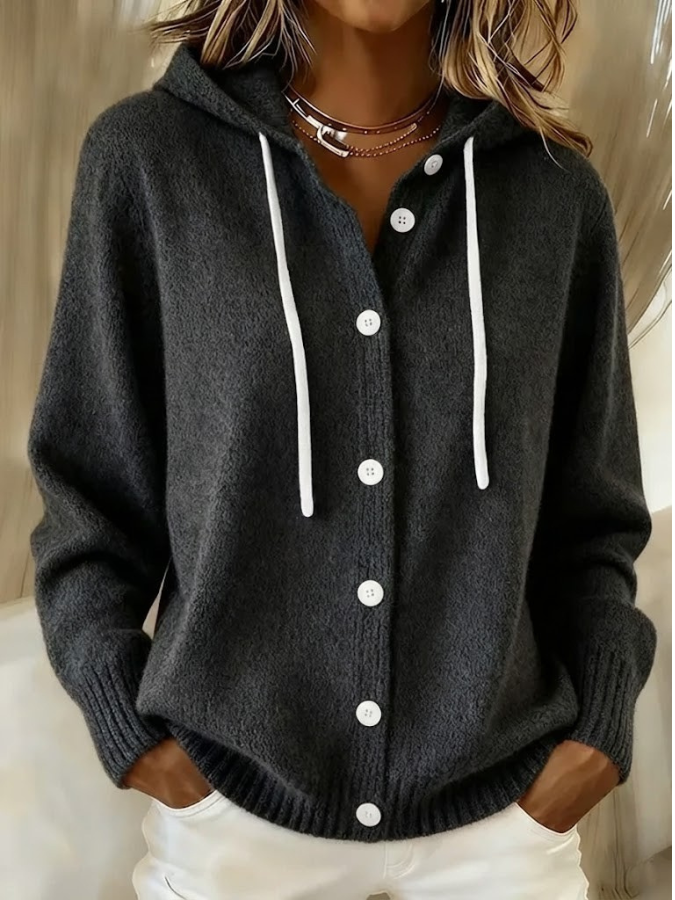 Melanie | Hooded Button Cardigan