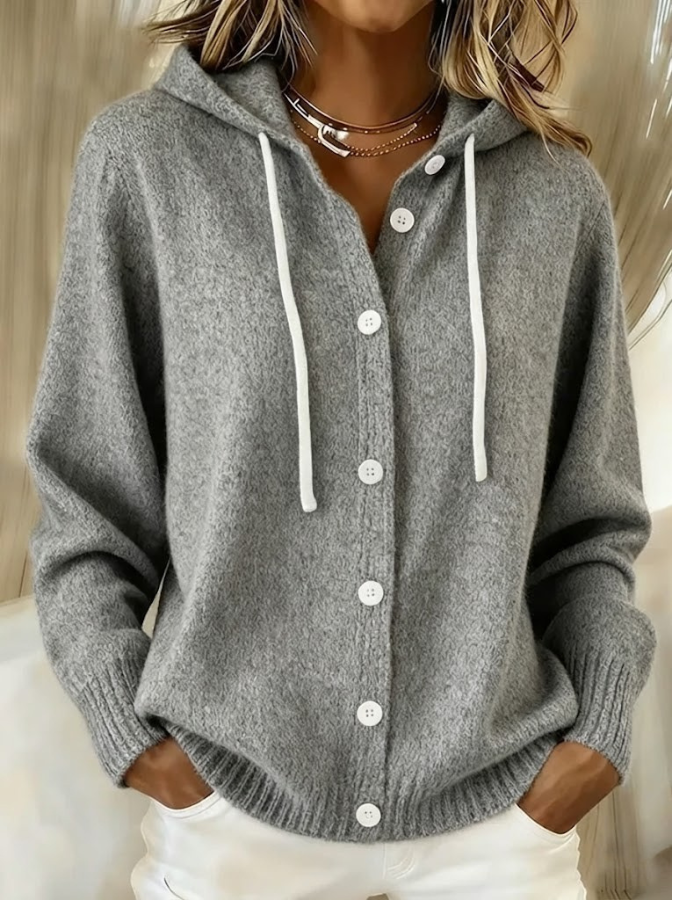 Melanie | Hooded Button Cardigan