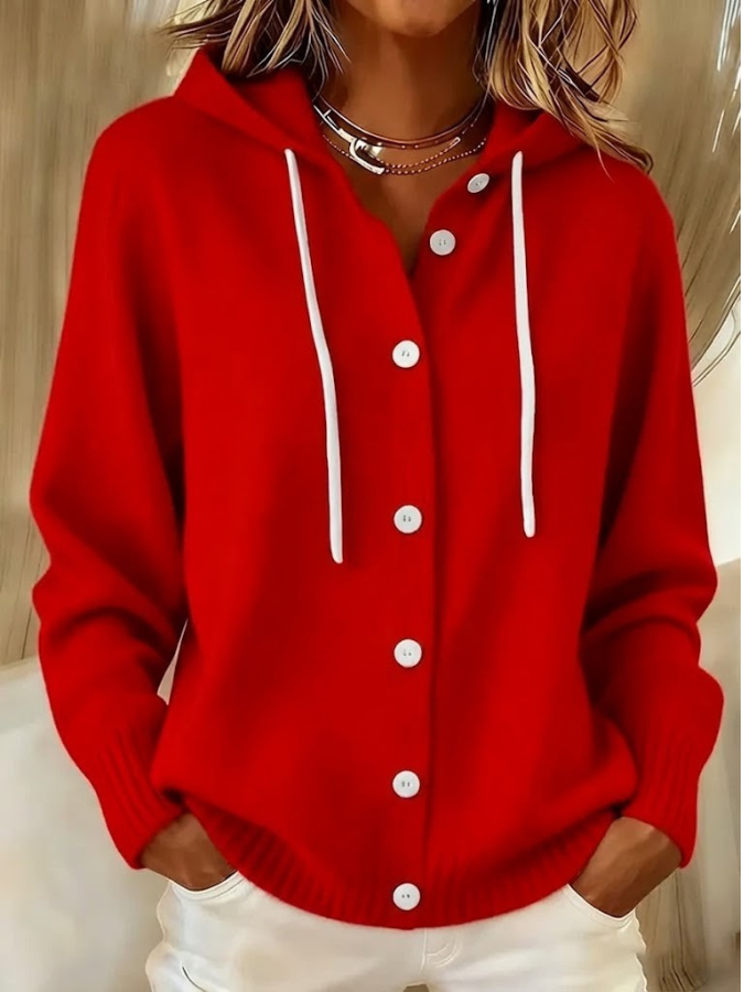 Melanie | Hooded Button Cardigan