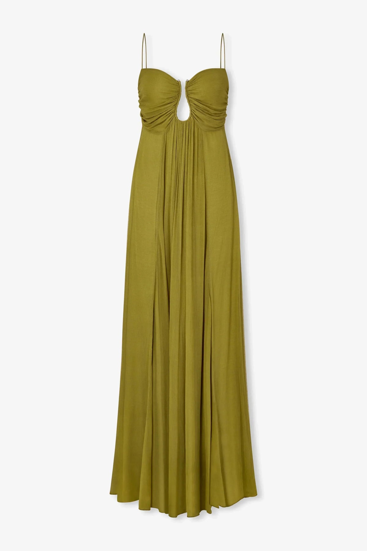 Women's Green Halter A-Line Maxi Dress, view 4