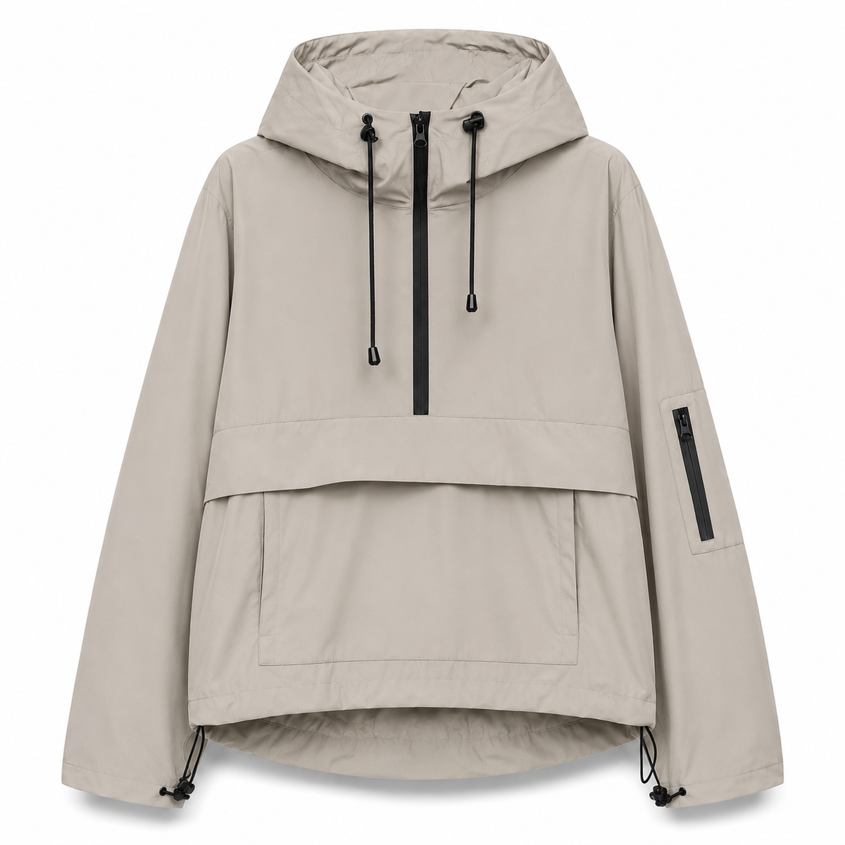 Water-Repellent Windproof Half-Zip Hooded Anorak Jacket, view 7