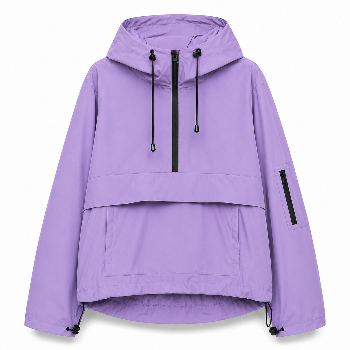 Water-Repellent Windproof Half-Zip Hooded Anorak Jacket, view 6