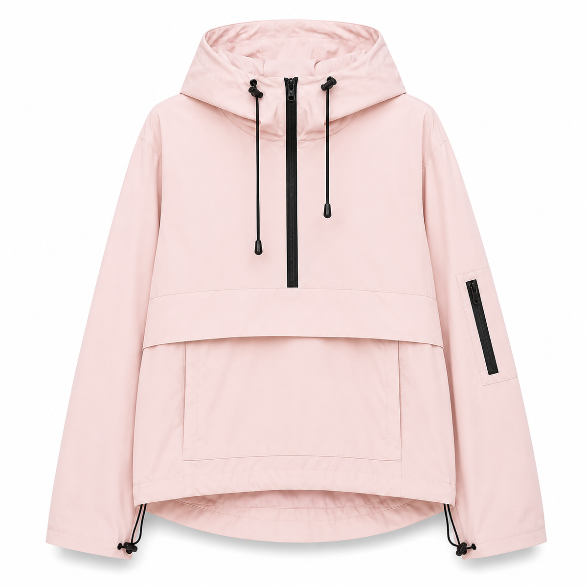 Water-Repellent Windproof Half-Zip Hooded Anorak Jacket, view 9