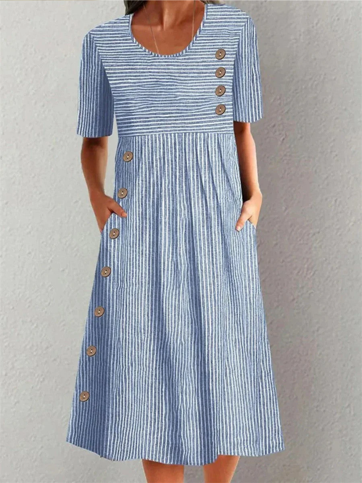 Marina - Elegant Striped Midi Dress