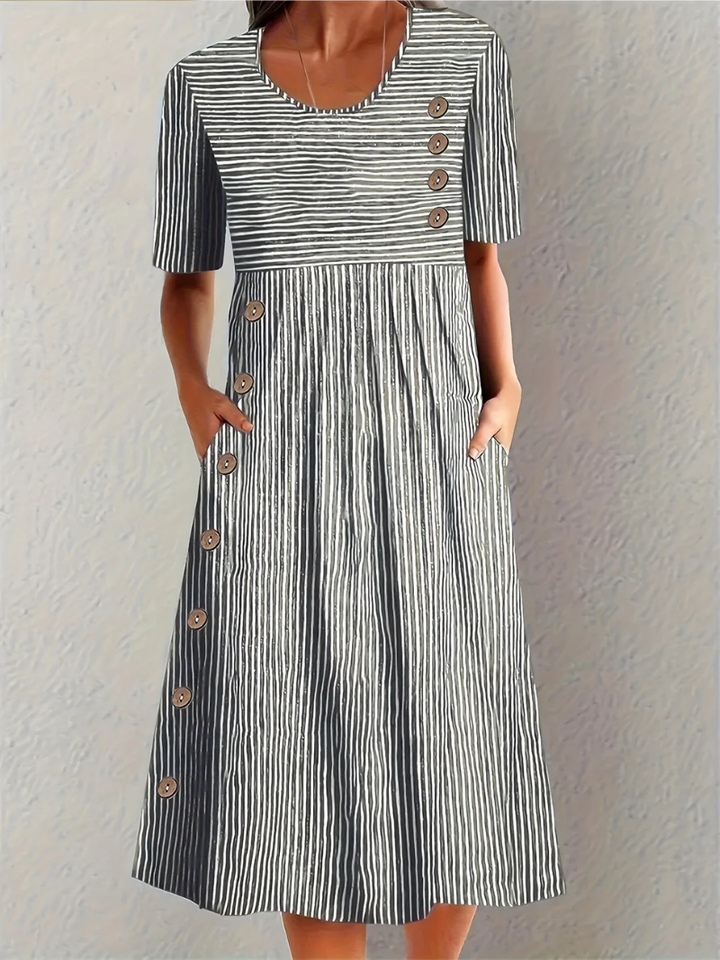 Marina - Elegant Striped Midi Dress