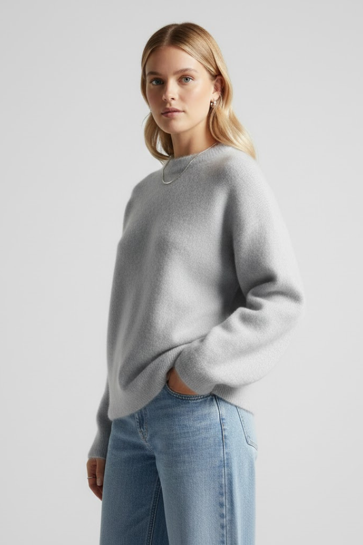 Women's Slouchy Oversized Textured Knit Drop-Shoulder Sweater, view 3