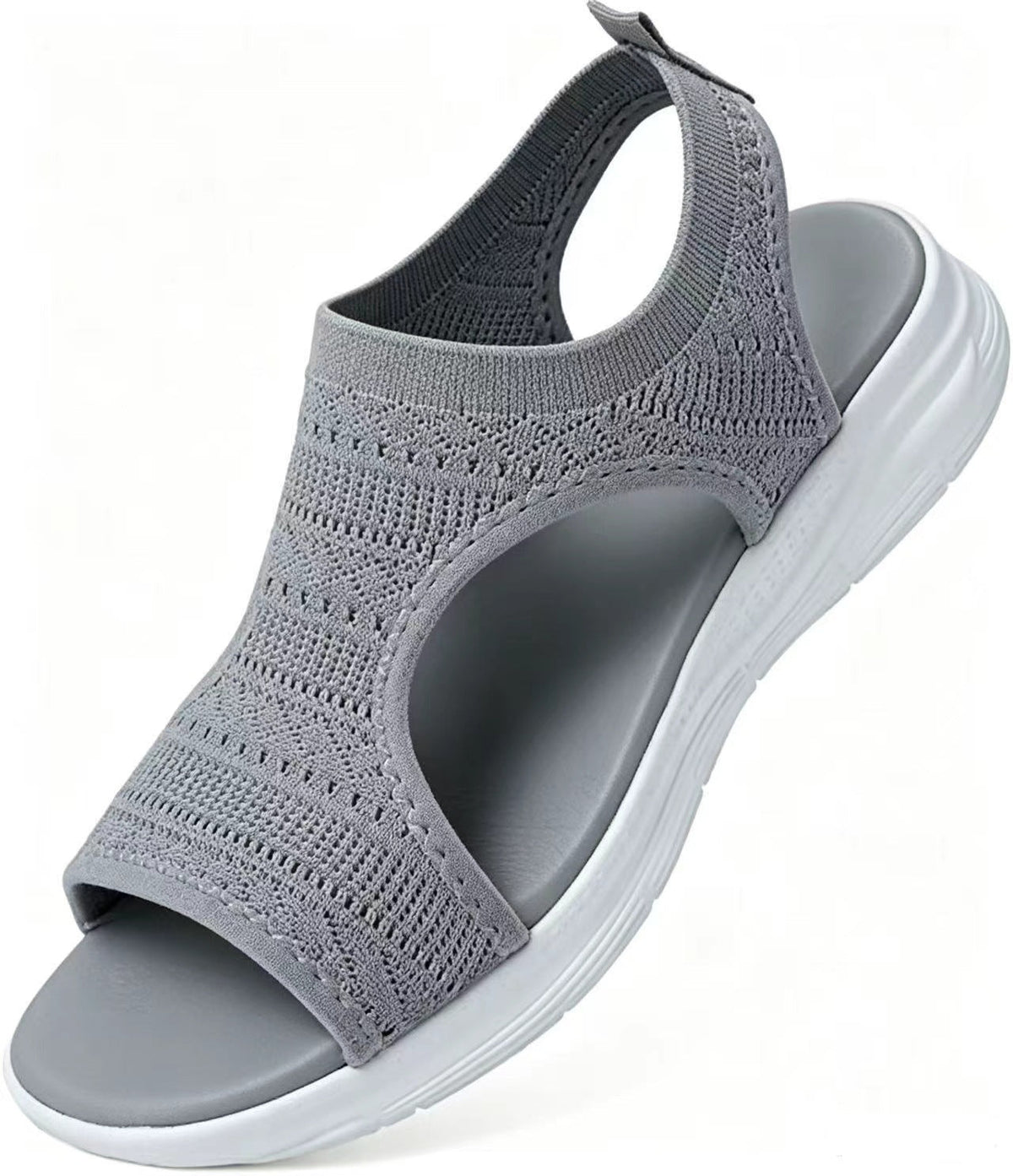 Women's Breathable Open-Toe Flat Sandals in Dark Gray