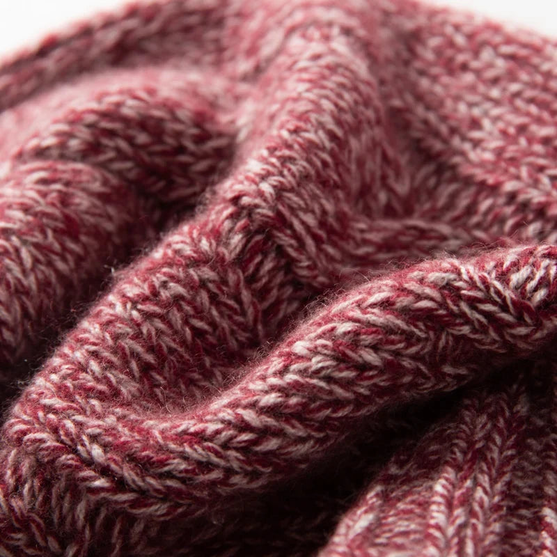 Women's Chunky Cable Cashmere Beanie with Ribbed Cuff, view 27