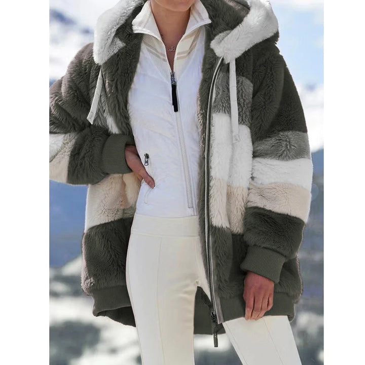 Women's Winter Coat, Hooded Zip Up Plaid Thick Warm Jacket