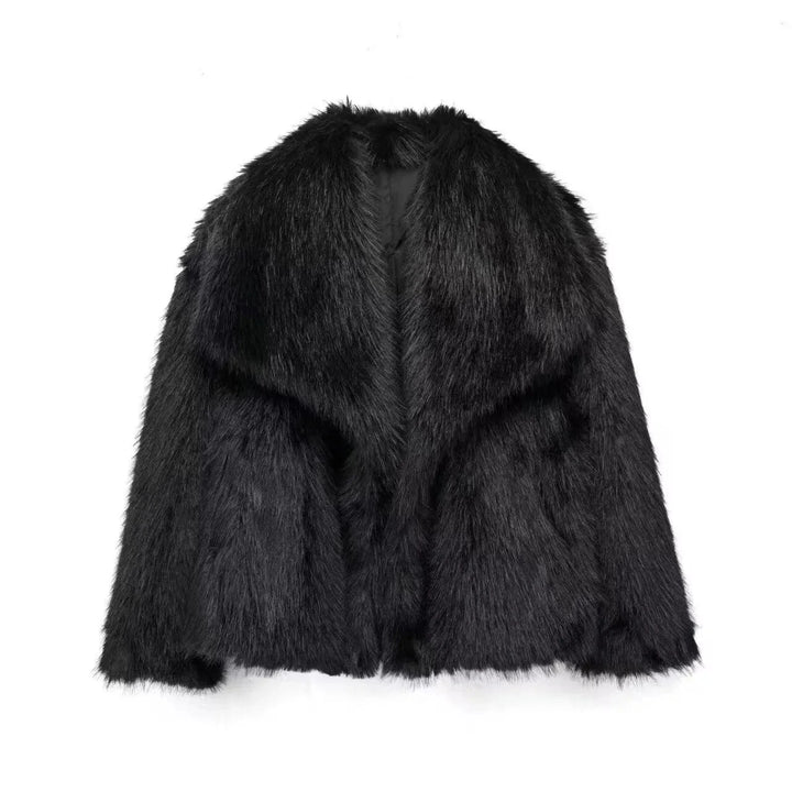 Women's Faux Leather Jacket, Fur Lined Stand Collar Winter Coat