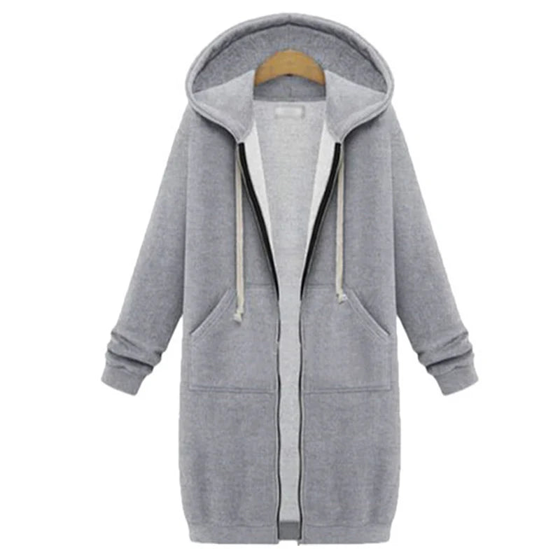 Women's Hooded Parka Jacket, Thick Warm Zip Up Winter Coat Plus Size