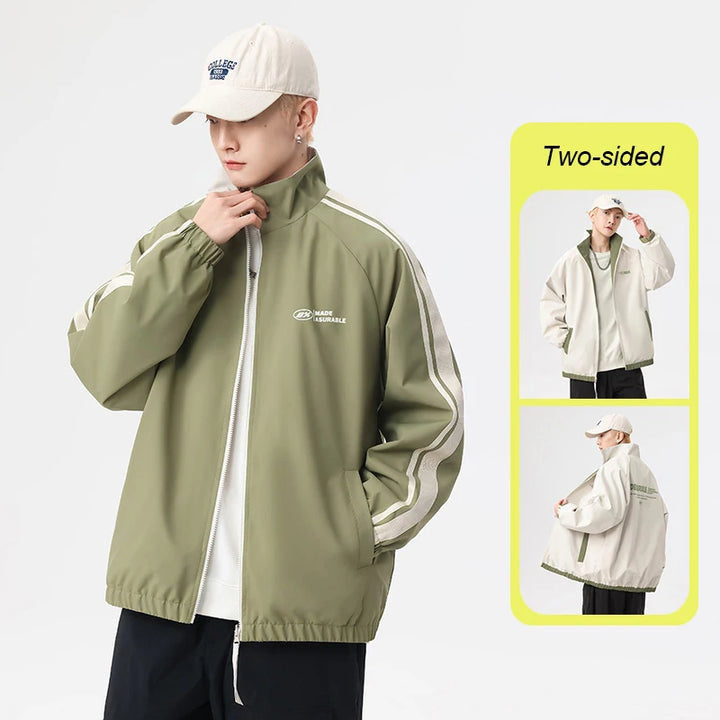 Men's Reversible Jacket, Windproof Water Resistant Outdoor Hiking Coat