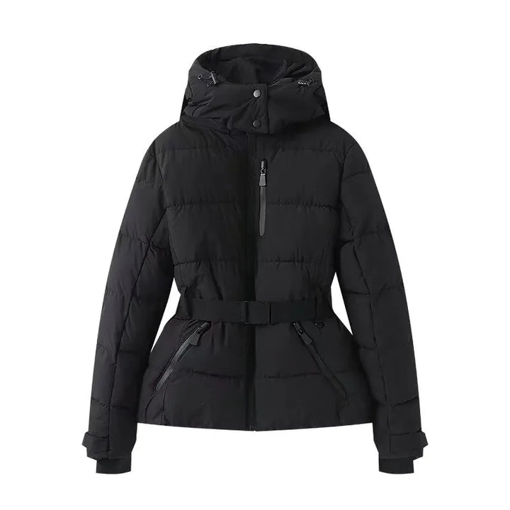 Women's Winter Coat, Hooded Belted Padded Puffer Parka with Pockets