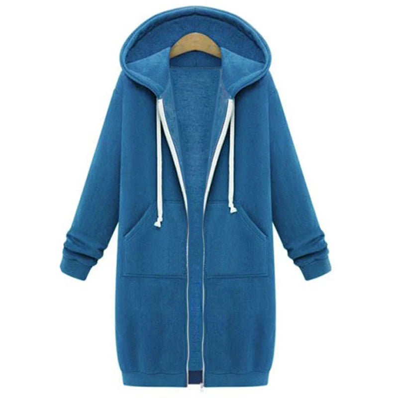 Women's Hooded Parka Jacket, Thick Warm Zip Up Winter Coat Plus Size