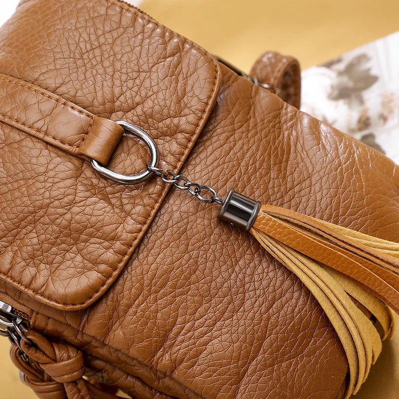 Women's Washed Faux Leather Mini Crossbody Bag, view 2