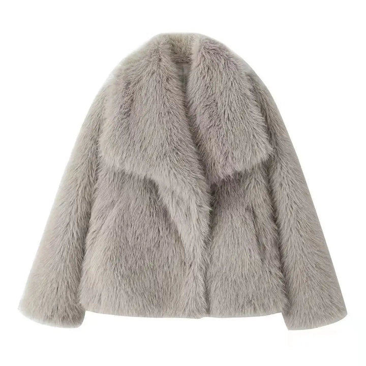 Women's Faux Leather Jacket, Fur Lined Stand Collar Winter Coat