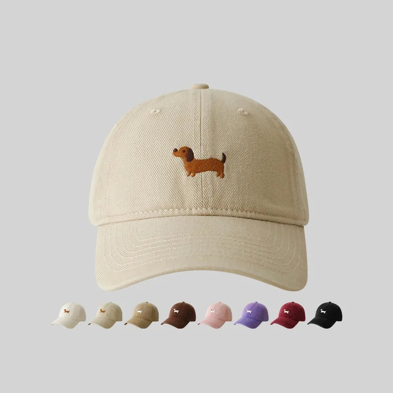 Women's Embroidered Dachshund Baseball Cap, view 2