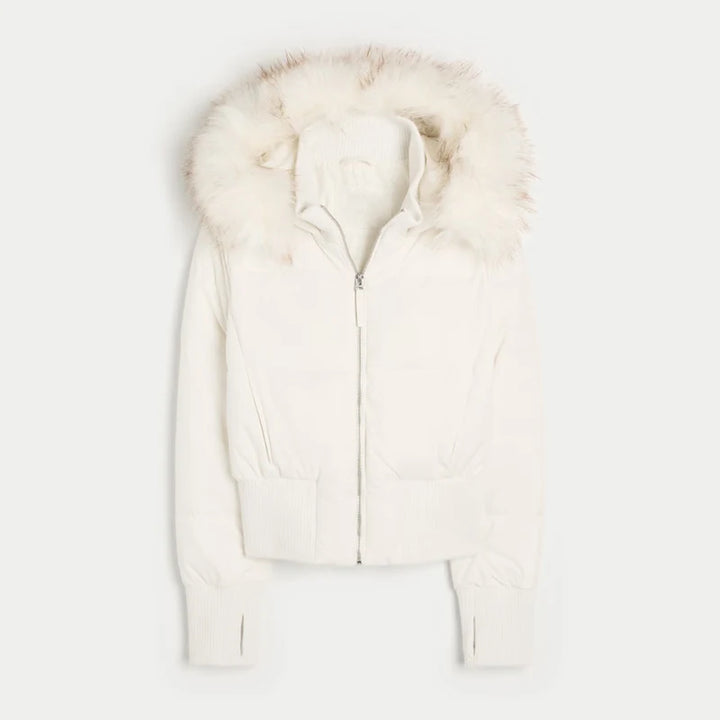 Women's Quilted Hooded Coat, Zip Up Padded Warm Winter Jacket