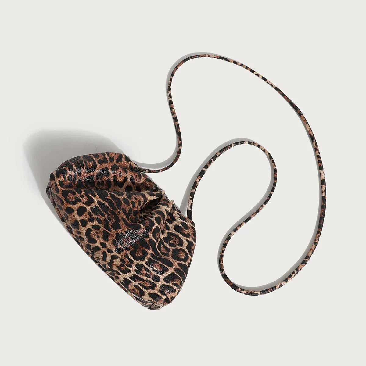 Women's Leopard Print Faux Leather Clutch with Linen Lining, view 3