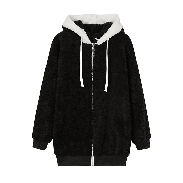 Women's Fleece Jacket, Hooded Full Zip Warm Winter Coat Plus Size