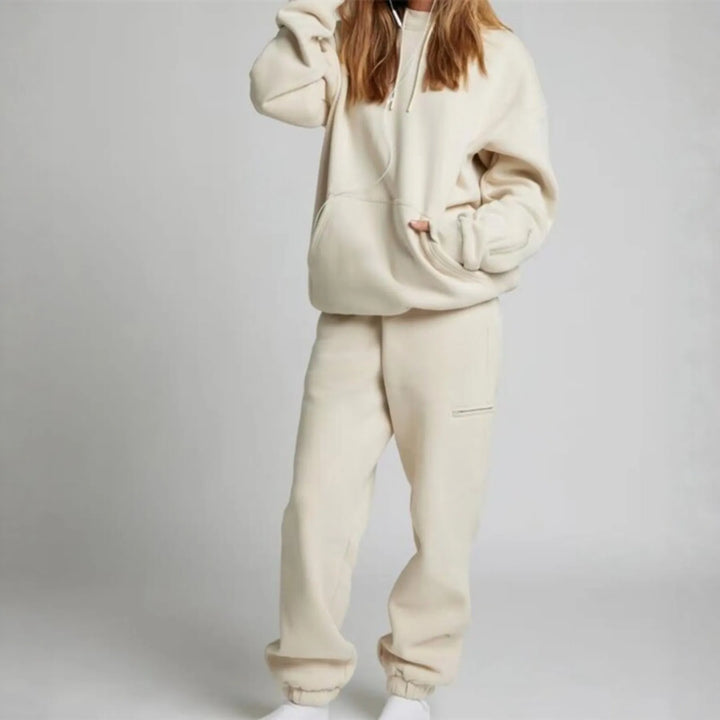 Fashionable Hoodie Top Pants Set Women's Casual Sportswear Long Sleeve Winter Outfit Long Pants Comfortable Two-Piece Suit
