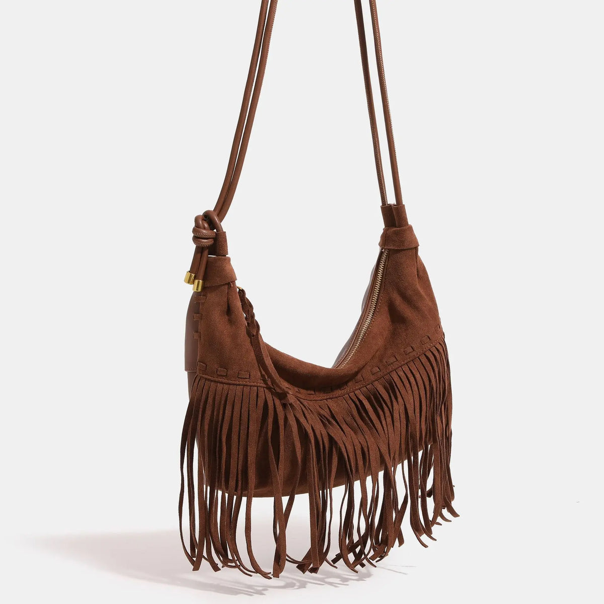 Women's Boho Suede-Look Fringe Shoulder Bag