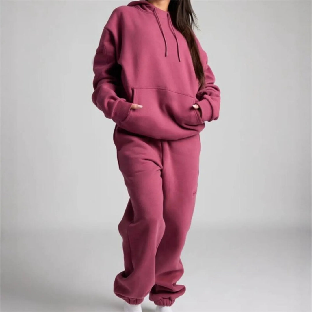 Fashionable Hoodie Top Pants Set Women's Casual Sportswear Long Sleeve Winter Outfit Long Pants Comfortable Two-Piece Suit