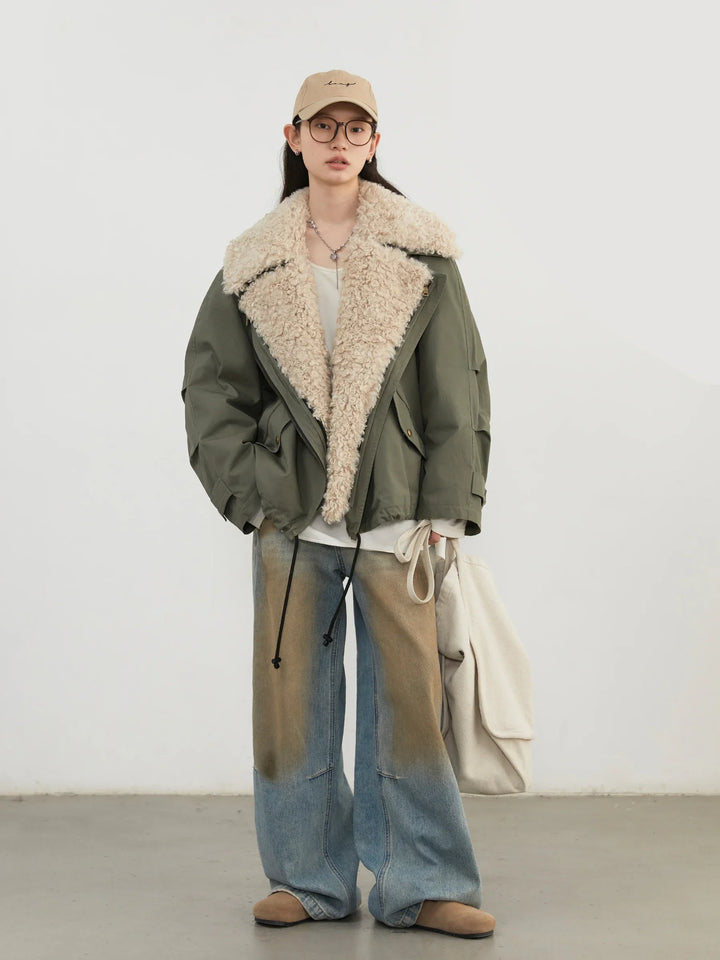 Women's Moto Jacket, Thick Warm Cotton Padded Winter Overcoat