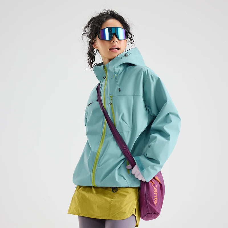 Women's Waterproof Hooded Hiking Rain Jacket, view 4