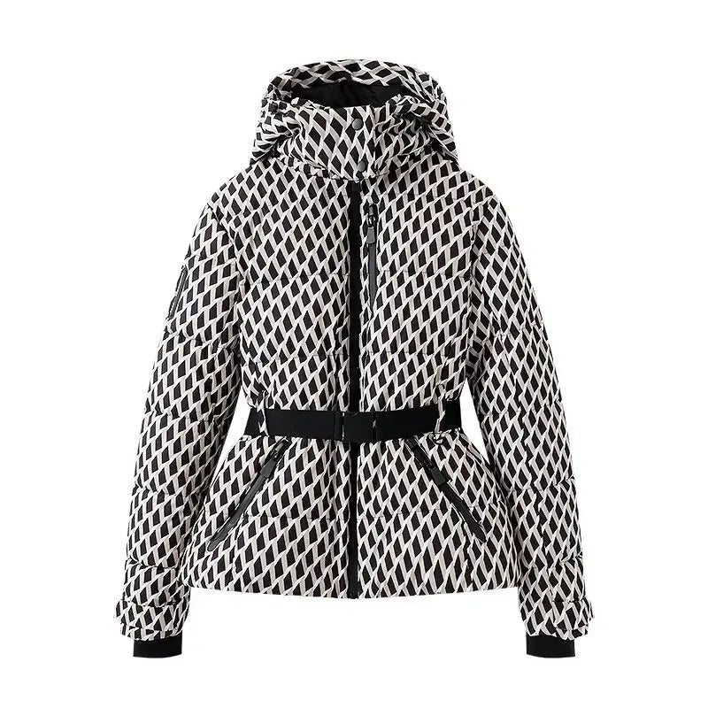 Women's Winter Coat, Hooded Belted Padded Puffer Parka with Pockets
