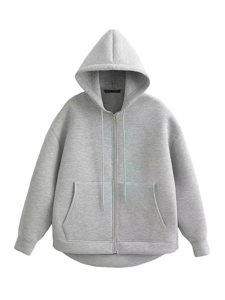 Women's Zip Up Hoodie, Oversized Fleece Sweatshirt Jacket with Pockets