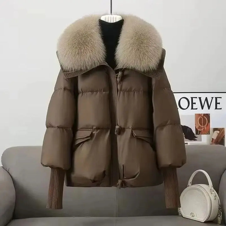 Women's Winter Parka Coat, Thick Fur Collar Hooded Long Puffer Jacket