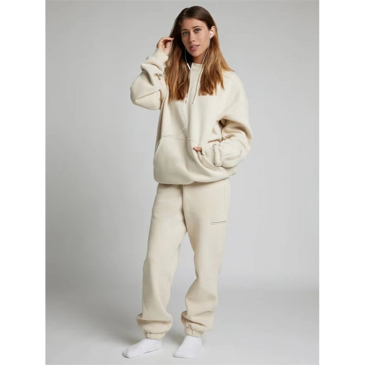 Fashionable Hoodie Top Pants Set Women's Casual Sportswear Long Sleeve Winter Outfit Long Pants Comfortable Two-Piece Suit