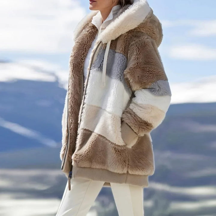 Women's Winter Coat, Hooded Zip Up Plaid Thick Warm Jacket