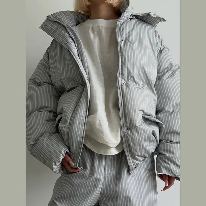 Women's Quilted Hooded Coat, Zip Up Padded Warm Winter Jacket