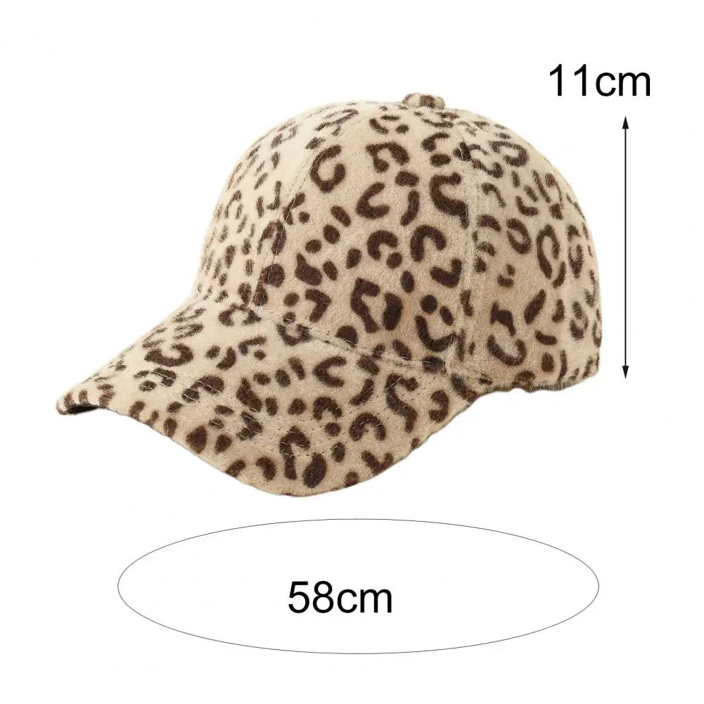 Women's Plush Winter Baseball Cap with Extended Brim, view 4