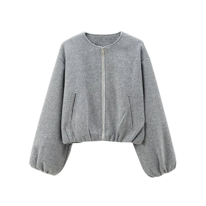 Women's Cropped Bomber Jacket, Zip Up Lightweight Casual Sports Jacket