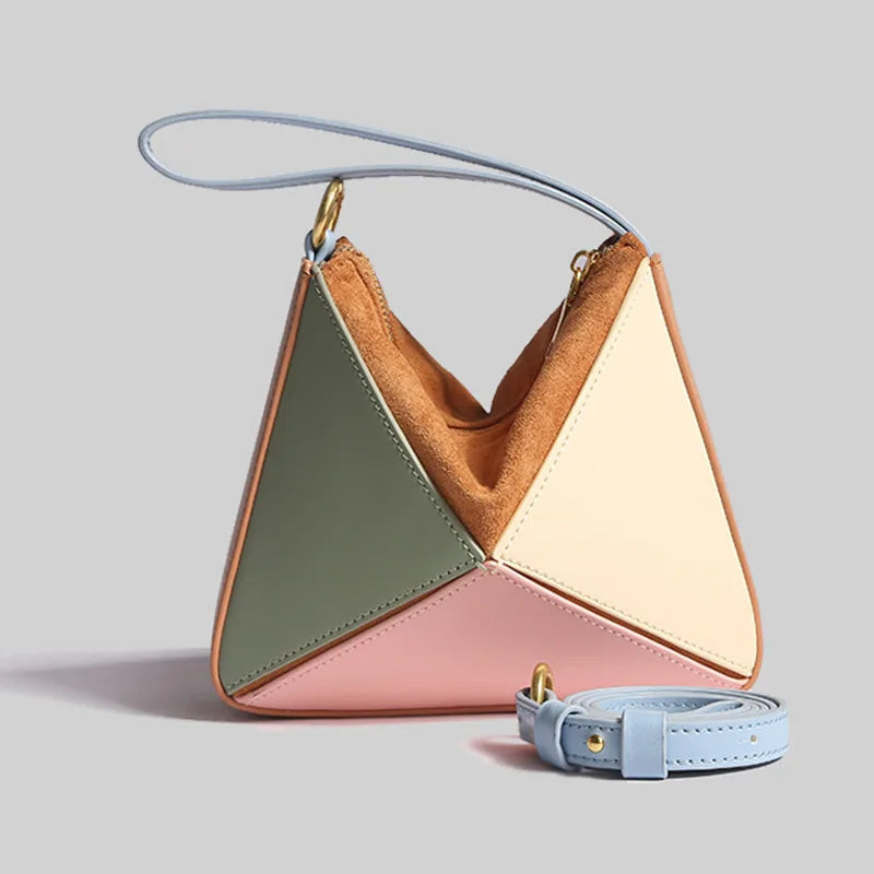 Women's Pleated Origami Top Handle Bag in Forest